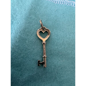 Tiffany & Co. 18k Rose Gold Heart Key Charm Pendant